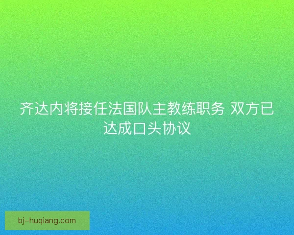 齐达内将接任法国队主教练职务 双方已达成口头协议